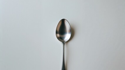 Minimalist Spoon on White Background