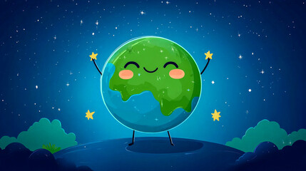 Obraz premium Planet Earth being handed from older to younger generation in symbolic scene