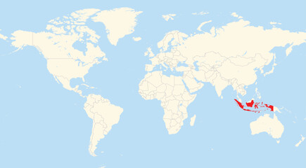 Location map of Indonesia in Asia