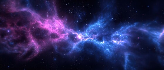 Fototapeta premium Futuristic space waves with cosmic energy and nebula patterns