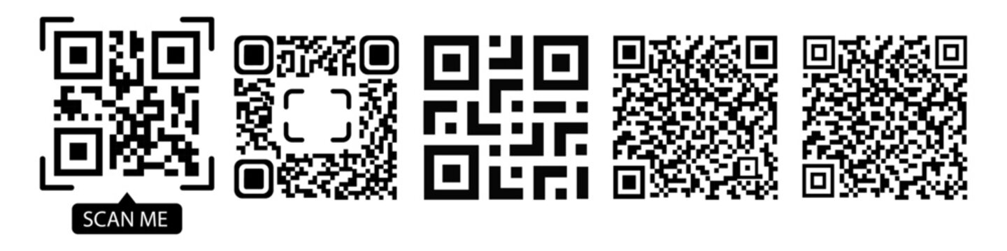 Fake QR code set vector illustration. Fake QR Code Set Vector Illustration for Design and Mockups.