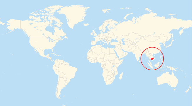 Location map of Cambodia in Asia