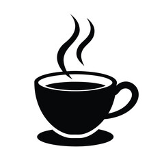 Coffee cup with steam vector silhouette