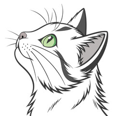 Cat head icon vector on white background. cat icon logo. logo design. icon design. Adobe Illustrator Artwork