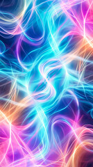Colorful abstract plasma lights flowing and glowing