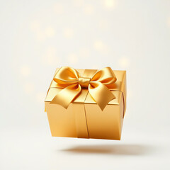 A beautiful golden gift box design with a white background color.