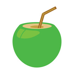 Green Coconut Drink iIlustration Art Work