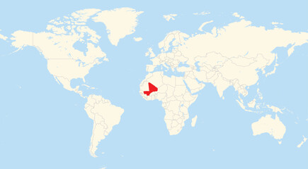 Location map of Mali in Africa