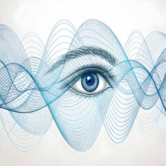 4k resolution of digital eye wave lines stock back