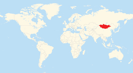 Location map of Mongolia in Asia