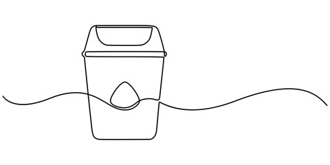 Obraz premium Recycling Bin Line Icon with Editable Stroke, Continuous one line drawing recycle bin, Trash bin continuous one line drawing. Trash can, dustbin, recycle concept. Vector illustration, Plastic recycle.