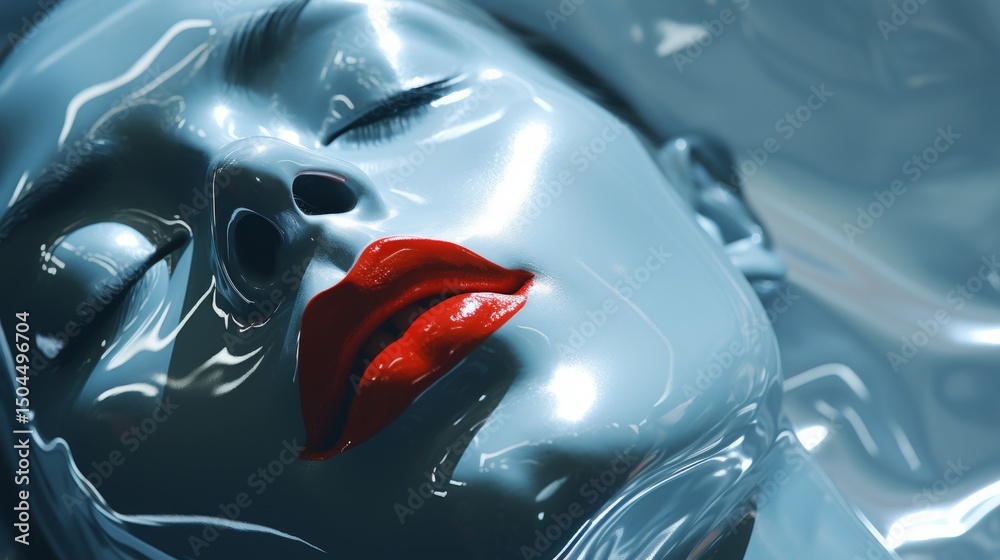 Poster intriguing reflections of light creating captivating patterns on a person s face and features