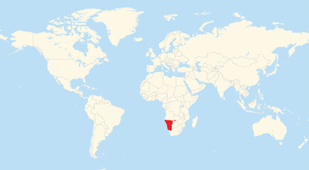 Location map of Namibia in Africa