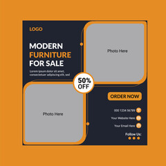 modern furniture social media post template