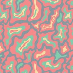 Fun colorful seamless pattern. Creative doodle abstract style art background for kids. Trendy texture design with contemporary basic shapes. Vector illustration
