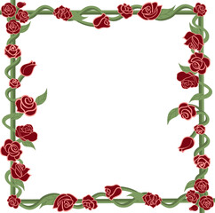 red rose frame