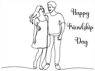 Happy friendship day line art design