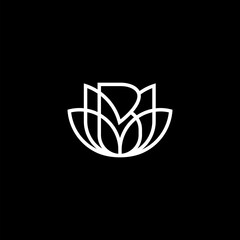Fototapeta premium initial letter MB BM flower logo design vector