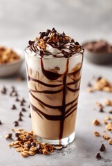 iced coffee drink with milk and cream on top