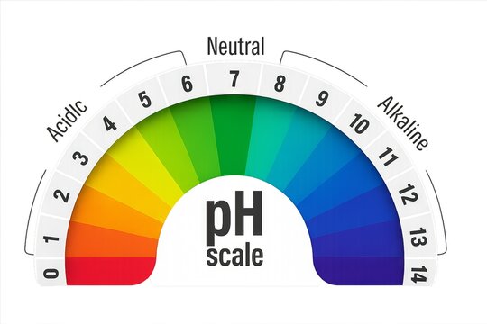 colorful ph scale illustration isolated on white background. concept of acidity, alkalinity, ph level measurement, educational tool, scientific diagram.