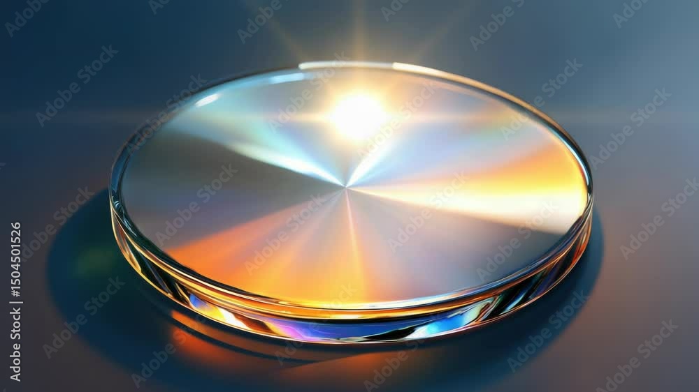 Aufkleber A detailed view of a metallic object placed on a flat surface, suitable for use in various contexts such as product design, technology, or scientific illustrations