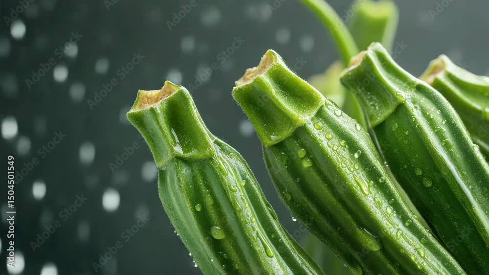 Poster a close-up shot of a plant with water droplets, perfect for use in science or nature-based illustrat