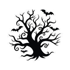 Obraz premium silhouette of a tree halloween, Halloween tree