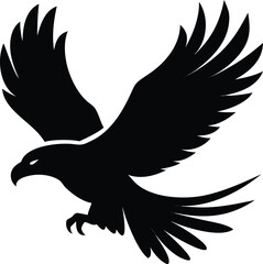 Obraz premium Stylish animal vector illustration of eagle and wild pets in silhouette style. Perfect cartoon icon for design, nature, and domestic art projects.