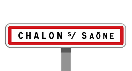 Panneau d'entr&eacute;e de ville de Chalon-sur-Sa&ocirc;ne, Sa&ocirc;ne-et-Loire, Bourgogne-Franche-Comt&eacute;