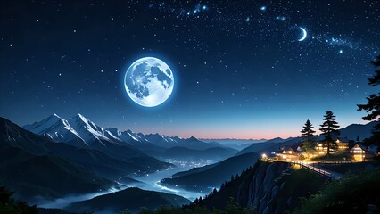 christmas night landscape