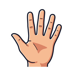 Obraz premium Illustration of an Open Human Hand with Fingers Spread, Palm Facing Forward, Vector Graphic Design