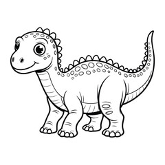 Fototapeta premium Name That Dino Coloring Page, Silhouette, Vector, Illustration, Icon, Logo, White Background.