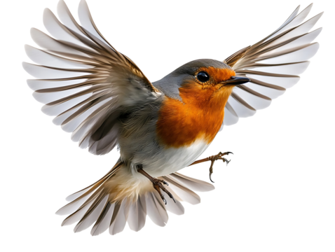 robin isolated on white background