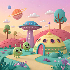 cheerful alien world