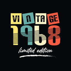 Vintage 1968  limited edition lettering background