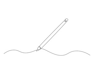 Fototapeta premium Pencil outline drawing illustration. Continuous line draw of back to school vector