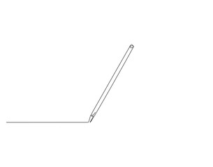 Pencil outline drawing illustration. Continuous line draw of back to school vector