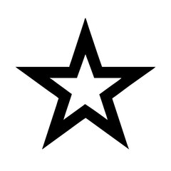 Fototapeta premium Black and White Star Outline Icon with Inner Star Shape
