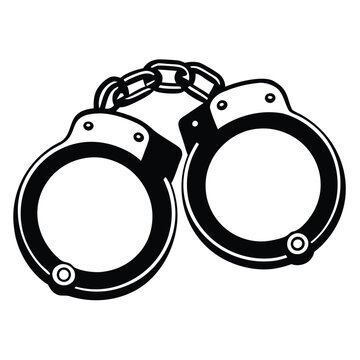black and white handcuffs clip art preview