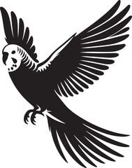 Obraz premium Budgie Black Silhouette Vector, Pet Bird Clipart & Tropical Avian Design