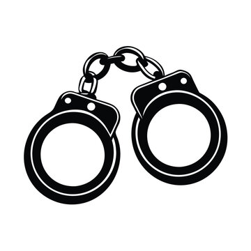 black handcuffs isolated on white clip art preview