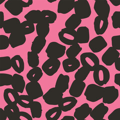 Vector seamless pink pattern with smears in grunge style. Print, background, wallpaper, design
