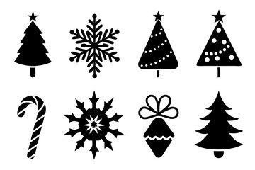 Obraz premium Minimalist Holiday Icon Set with Christmas Elements
