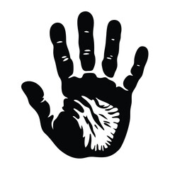 Fototapeta premium Simple graphic illustration of a black handprint
