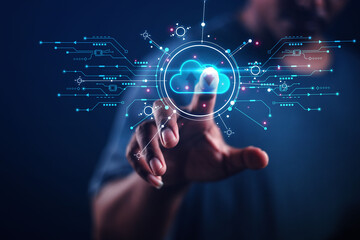 cloud technology concept Global network of metaverse systems exchange of information global...