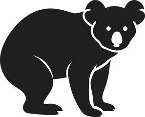 Fototapeta premium Black koala silhouette marsupial animal wildlife australian cute bear