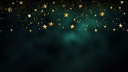 Vibrant festive background with colorful confetti, shimmering stars, and gleaming tinsel