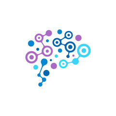 Tech Brain Logo: Modern Artificial Intelligence Vector