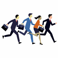 business man running with briefcase