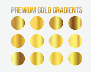 Gold gradient circles vector set premium luxury design modern background art 
